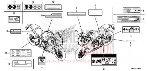 ETICHETTA DI AVVERTIMENTO CBR650RAK di 2019